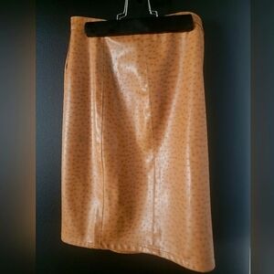 Vintage Ostrich Leather Inspired Pencil Skirt XS